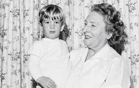Photograph of John F. Kennedy Jr. &rsquo;83 as a child with his grandmother