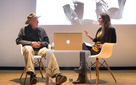 Danny Lyon chats on stage with Allison Pappas &rsquo;08