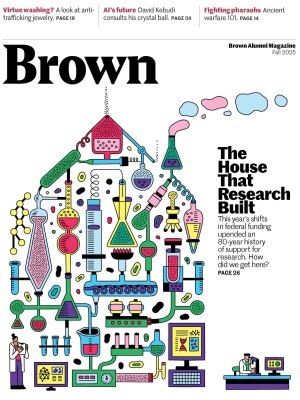 Illustration of Cristina Span&ograve; of research tools in the shape of a house.