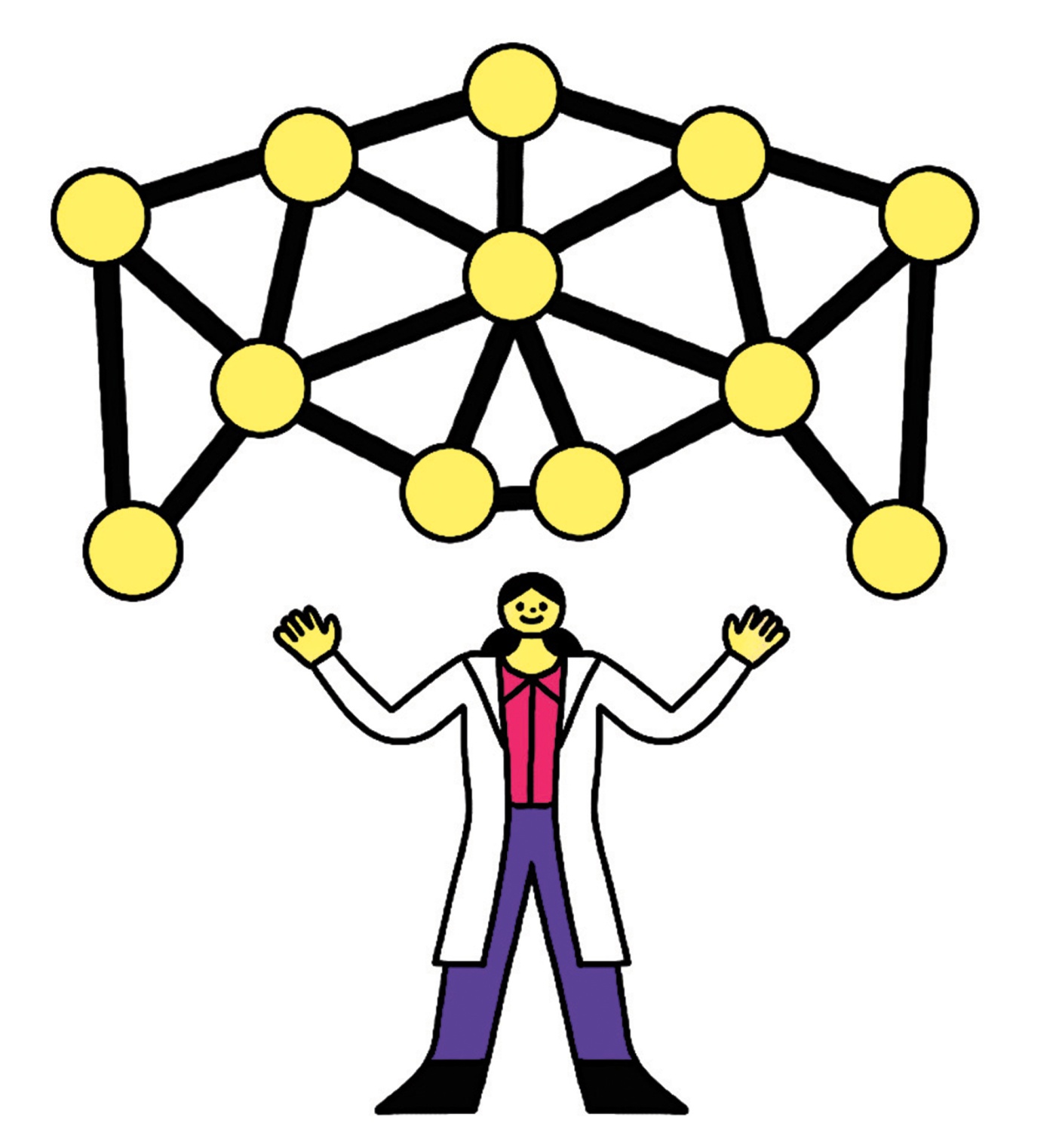 illustration of a researcher with results