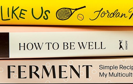 Book spines by Jordan Roter, Amy Larocca, and Kenji Morimoto